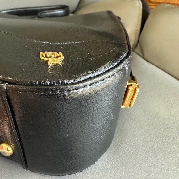 MCM Soft Grain Leather Hobo Shoulder Bag, Black with Gold Hardware, EUC - Picture 14 of 16